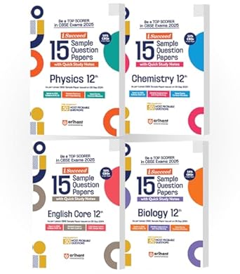 CBSE i-Succeed Sample Question Papers for Class 12th | Physics, Chemistry, Biology & English Core | Set of 4 books