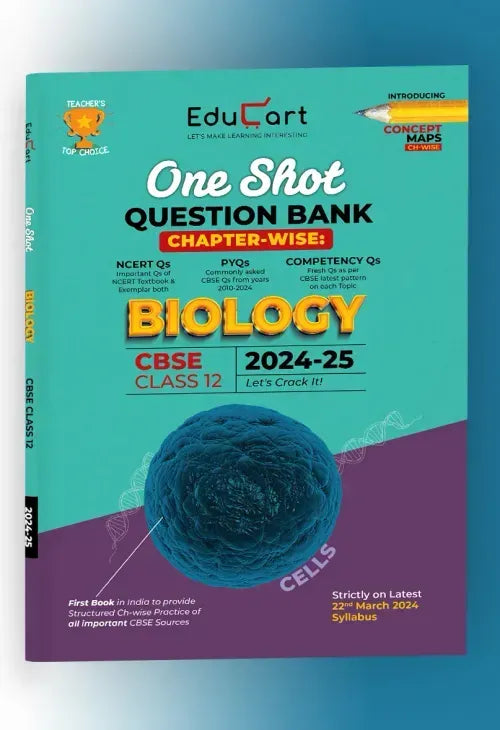 Educart CBSE Class 12 BIOLOGY One Shot Question Bank 2024-25 (for 2025 exam)