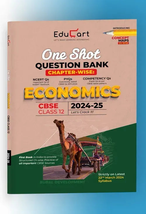 Educart CBSE Class 12 ECONOMICS One Shot Question Bank 2024-25 (for 2025 exam)