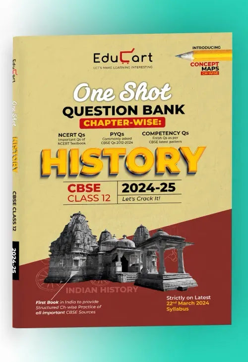 Educart CBSE Class 12 HISTORY One Shot Question Bank 2024-25 (for 2025 exam)