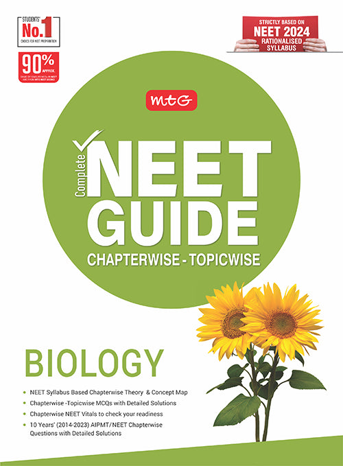 Complete NEET Guide Biology Book For 2024-2025 Exam – Concept Map, Theory As Per NCERT Rationalised Syllabus for NEET with 10 Years Chapterwise Topicwise Question Papers and Solution