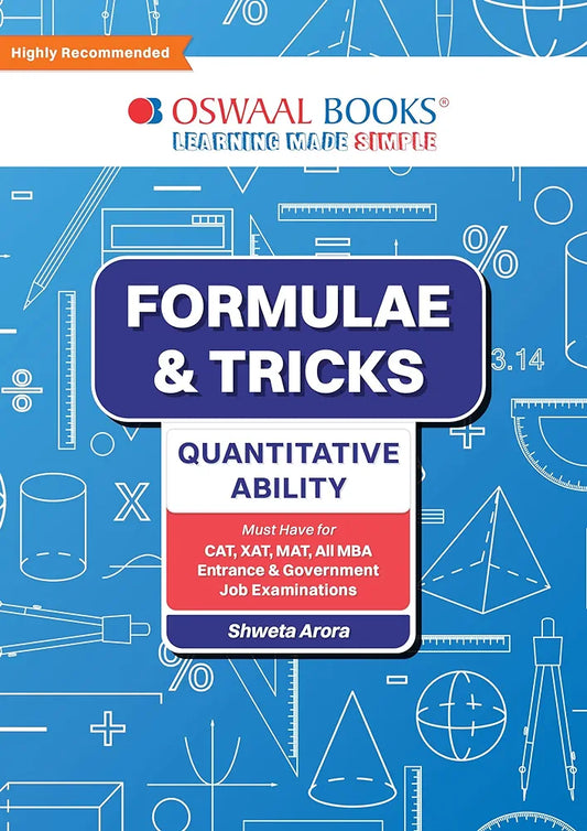 Oswaal Formulae & Tricks Quantitative Ability Book For CAT | XAT | MAT | Entrance & Government Job (MBA Exam) by Shweta Arora