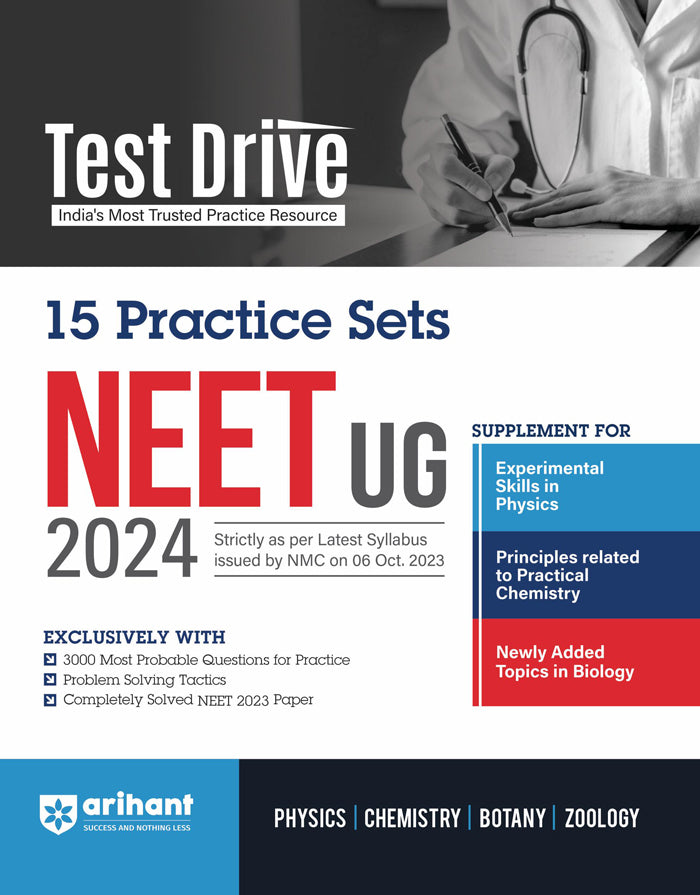 Test Drive 15 Practice Sets – NEET UG 2024
Paperback
ISBN
:
9789358897920
Binding
:
Paperback