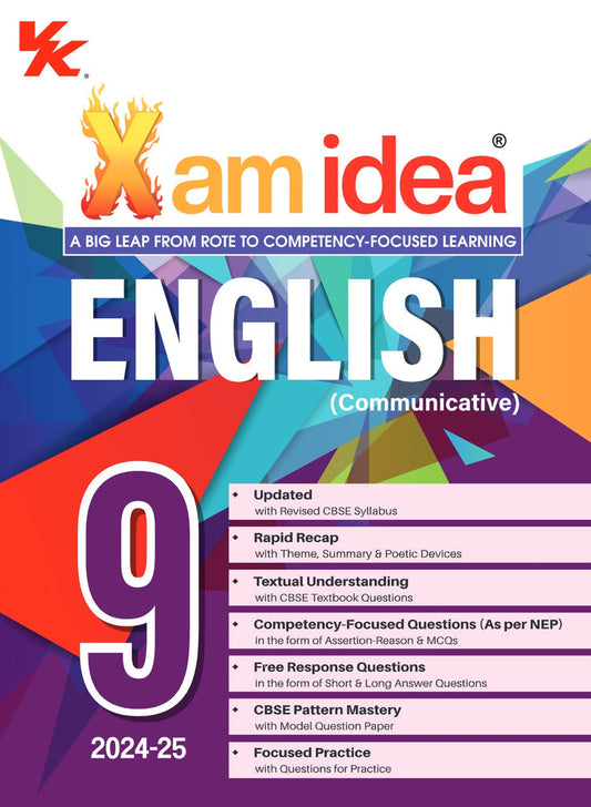 Xam idea English (Communicative) Class 9 Book | CBSE Board | Chapterwise Question Bank | Based on Revised CBSE Syllabus | NCERT Questions Included | 2024-25 Exam