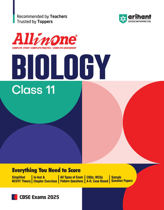 All In One BIOLOGY Class 11th Based On Latest NCERT For CBSE Exams 2025 | Mind map in each chapter | Clear & Concise Theory | Intext & Chapter Exercises | Sample Question Papers