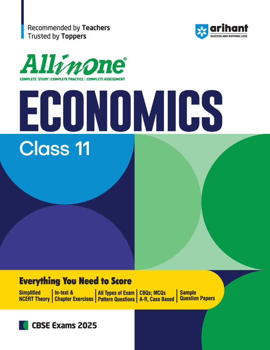 All In One Economics Class 11th Based On Latest NCERT For CBSE Exams 2025 | Mind map | All type of Questions, MCQs, Extract Based, VSA, SA & LA