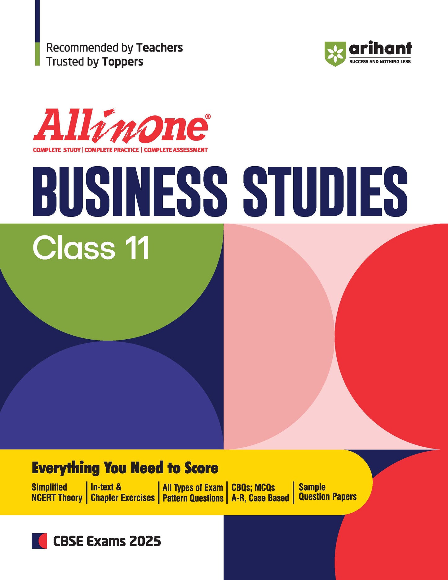 All In One Business Studies Class 11th Based On Latest NCERT For CBSE Exams 2025 | Mind map | All type of Questions, MCQs, Extract Based, VSA, SA & LA