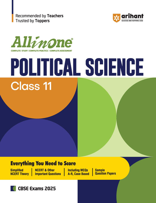 All In One Political Science Class 11th Based On Latest NCERT For CBSE Exams 2025 | Mind map in each chapter | Clear & Concise Theory | Intext & Chapter Exercises | Sample Question Papers