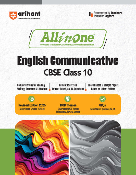 All In One English Communicative CBSE Class 10th Based On Latest NCERT For CBSE Exams 2025 | Mind map in each chapter | Clear & Concise Theory | Intext & Chapter Exercises | Sample Question Papers