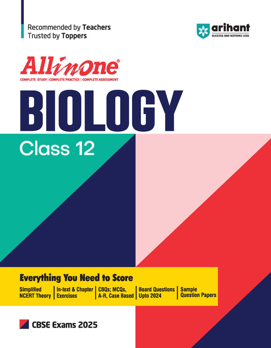 All In One Biology class 12th Based On Latest NCERT For CBSE Exams 2025 | Mind map in each chapter | Clear & Concise Theory | Intext & Chapter Exercises | Sample Question Papers