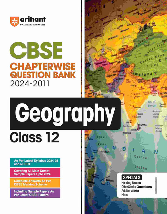 Arihant's CBSE Chapterwise Question Bank Geography for Class 12th (2024-2008)