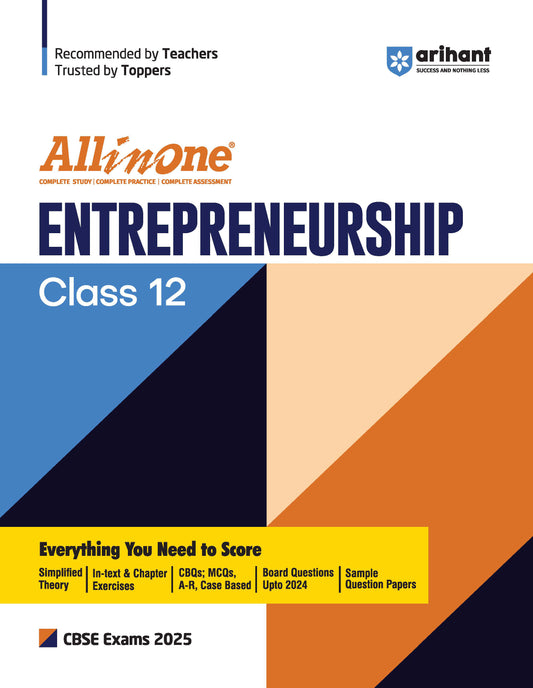 All In One Entrepreneurship Class 12th Based On Latest NCERT For CBSE Exams 2025 | Mind map in each chapter | Clear & Concise Theory | Intext & Chapter Exercises | Sample Question Papers