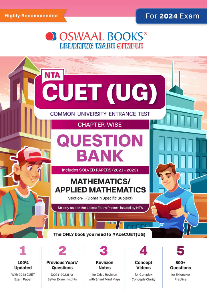 NTA CUET (UG)| Question Bank Chapterwise & Topicwise Mathematics/Applied Math For 2024 Exam