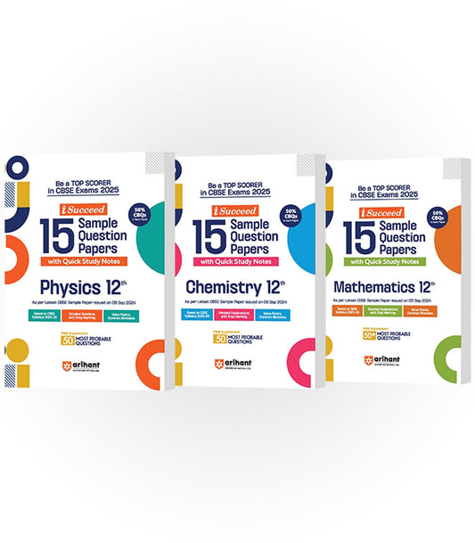 CBSE i-Succeed Sample Question Papers for Class 12th| Physics, Chemistry & Mathematics| Set of 3 books| Arihant