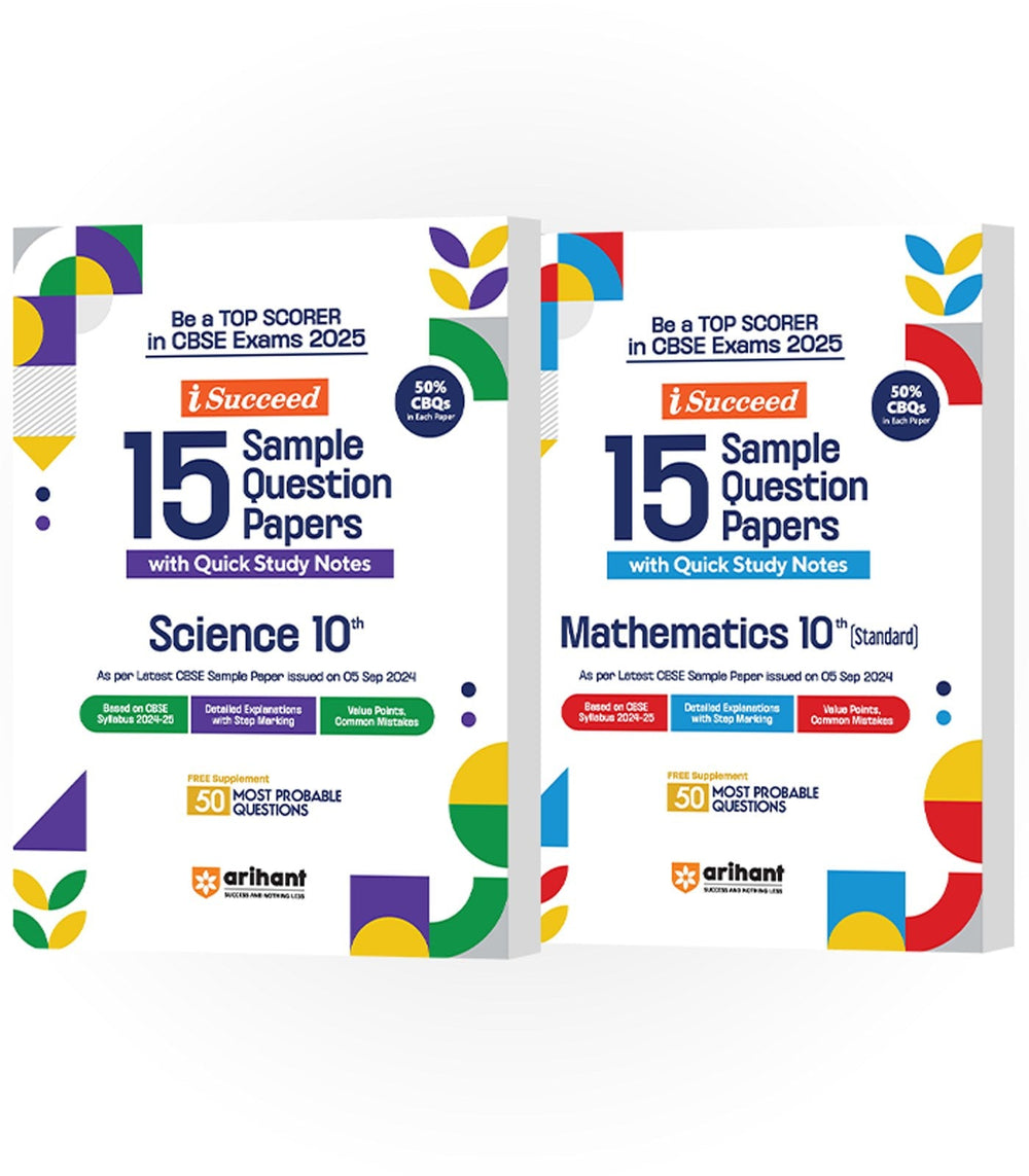 CBSE i-Succeed Sample Question Papers for Class 10th | Science & Mathematics (Standard) | Set of 2 books