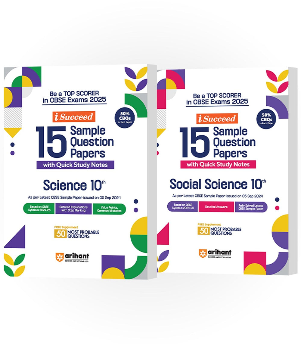 CBSE i-Succeed Sample Question Papers for Class 10th | Science & Social Science| Set of 2 books| Arihant