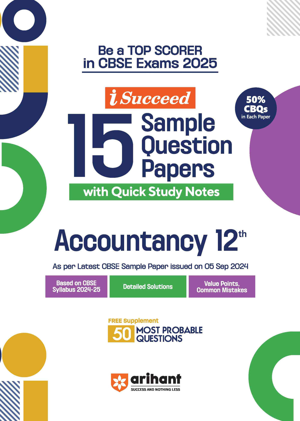 i-Succeed Sample Question Papers Accountancy Class 12th | For CBSE Exams 2025