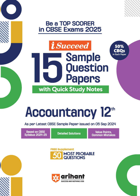 i-Succeed Sample Question Papers Accountancy Class 12th | For CBSE Exams 2025