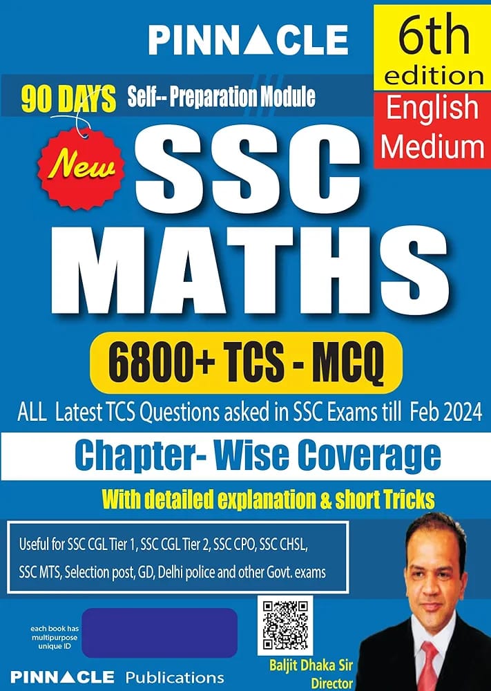 "SSC Maths 6800+ TCS MCQ Chapter-Wise Coverage with detailed explanation & short tricks | 6th edition | SSC | CGL Tier (I/II) | CHSL | MTS | CPO | STENO | Selection post | SSC JE | Other Govt. exam | English medium"