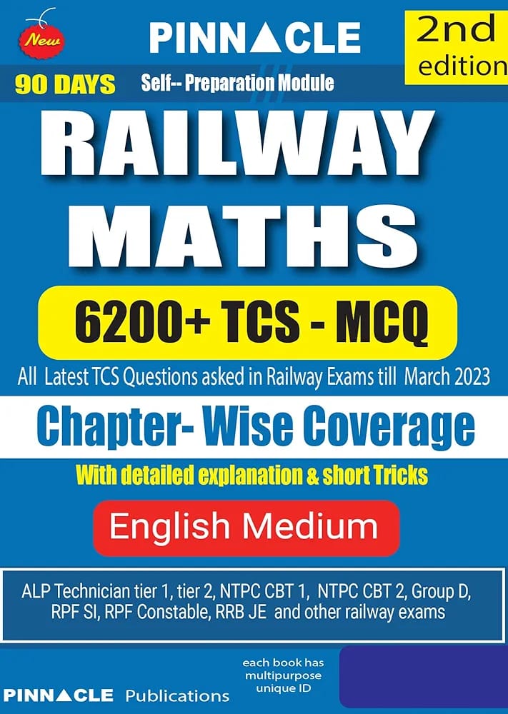 "Railway Maths 6200+ TCS MCQ Chapter-wise with detailed explanation English medium"