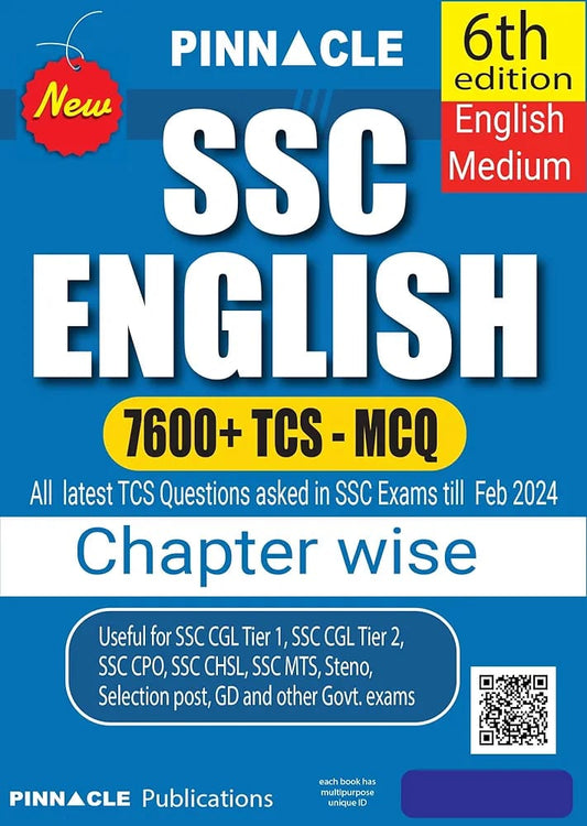 "SSC English 7600+ TCS MCQ Chapter-Wise 6th edition with detailed explanation | English medium"