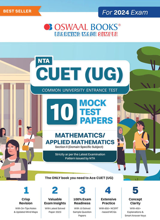 NTA CUET (UG) 10 Mock Test Papers Applied Maths/Mathematics For 2024 Exam