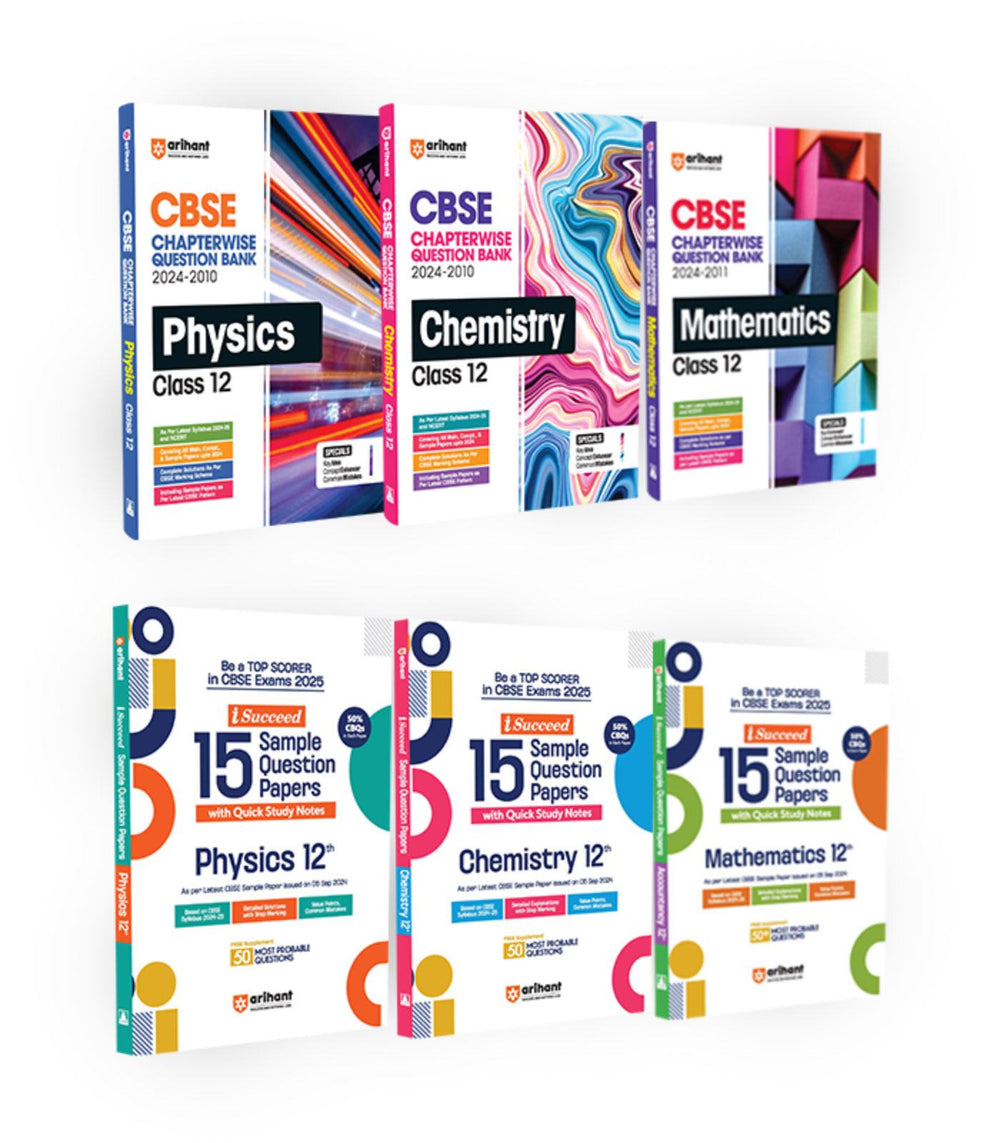 Chapterwise Solved Papers + i-succeed sample paper for Class 12th | Physics, Chemistry, Mathematics| Arihant