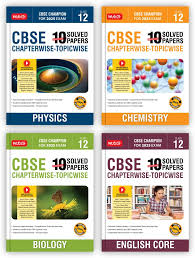 MTG CBSE 10 Years (2024-2015) Chapterwise Topicwise Solved Papers With Question Bank Class 12 Physics, Chemistry, Biology, English (Set of 4 Books) - CBSE Champion For 2025 Exam | Video Solution of PYQs