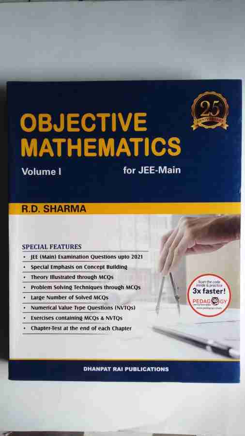 Dhanpat rai publications objective mathematics by r.d. sharma for jee main set of 2 volumes paper back r.d. sharma